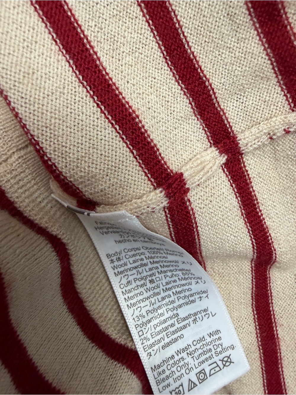 J. Crew Carolyn fitted crewneck sweater in striped merino wool small - Picture 5 of 9
